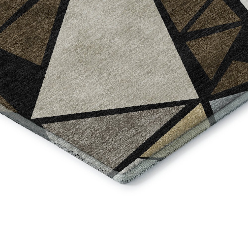 Premium Machine Washable Mayfield AMF1039 Brown 8' x 8' Round Rug. Picture 3