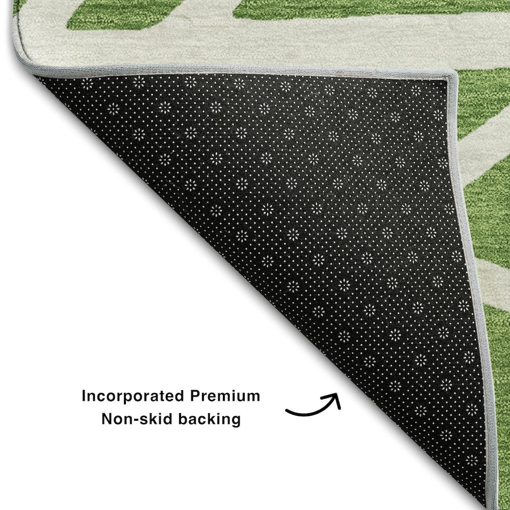 Premium Machine Washable Mayfield AMF1040 Green 8' x 8' Round Rug. Picture 2