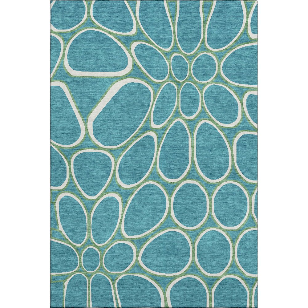 Premium Machine Washable Mayfield AMF1041 Teal 10' x 14' Rug. Picture 1