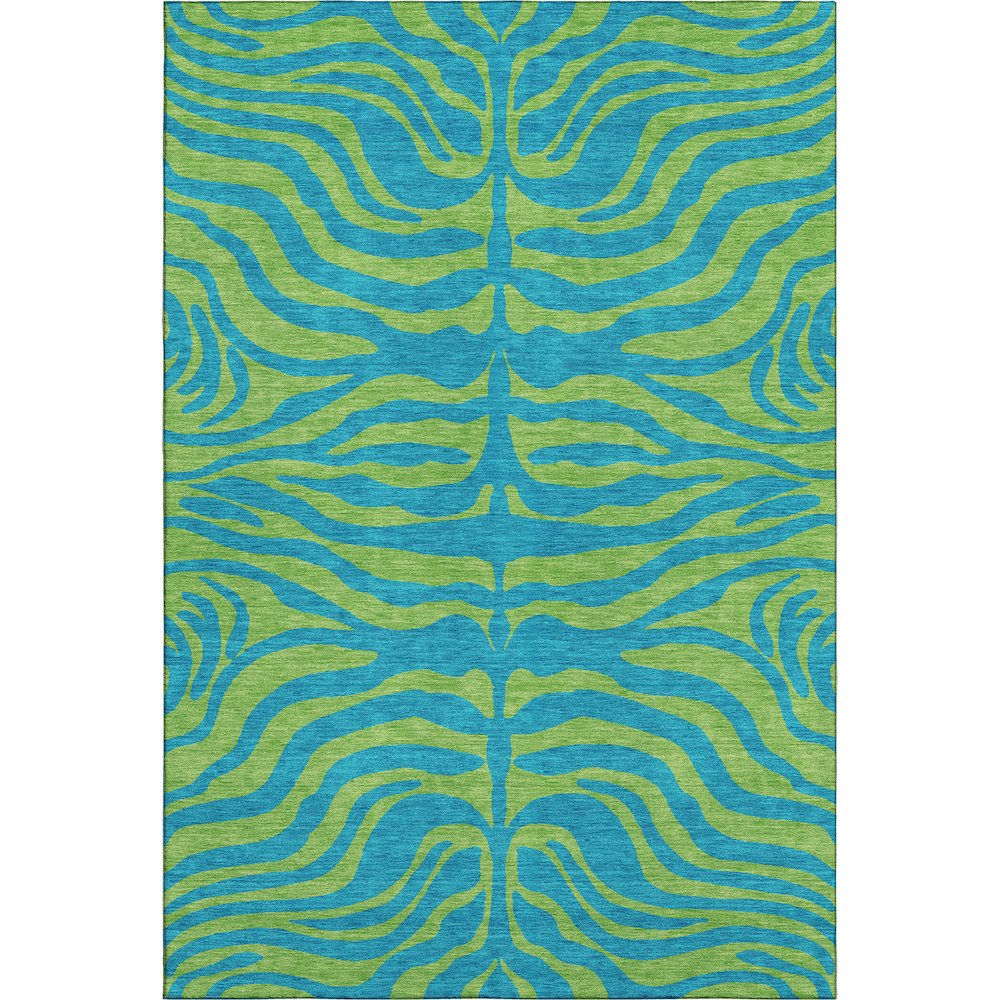 Premium Machine Washable Mayfield AMF1043 Teal 10' x 14' Rug. Picture 1