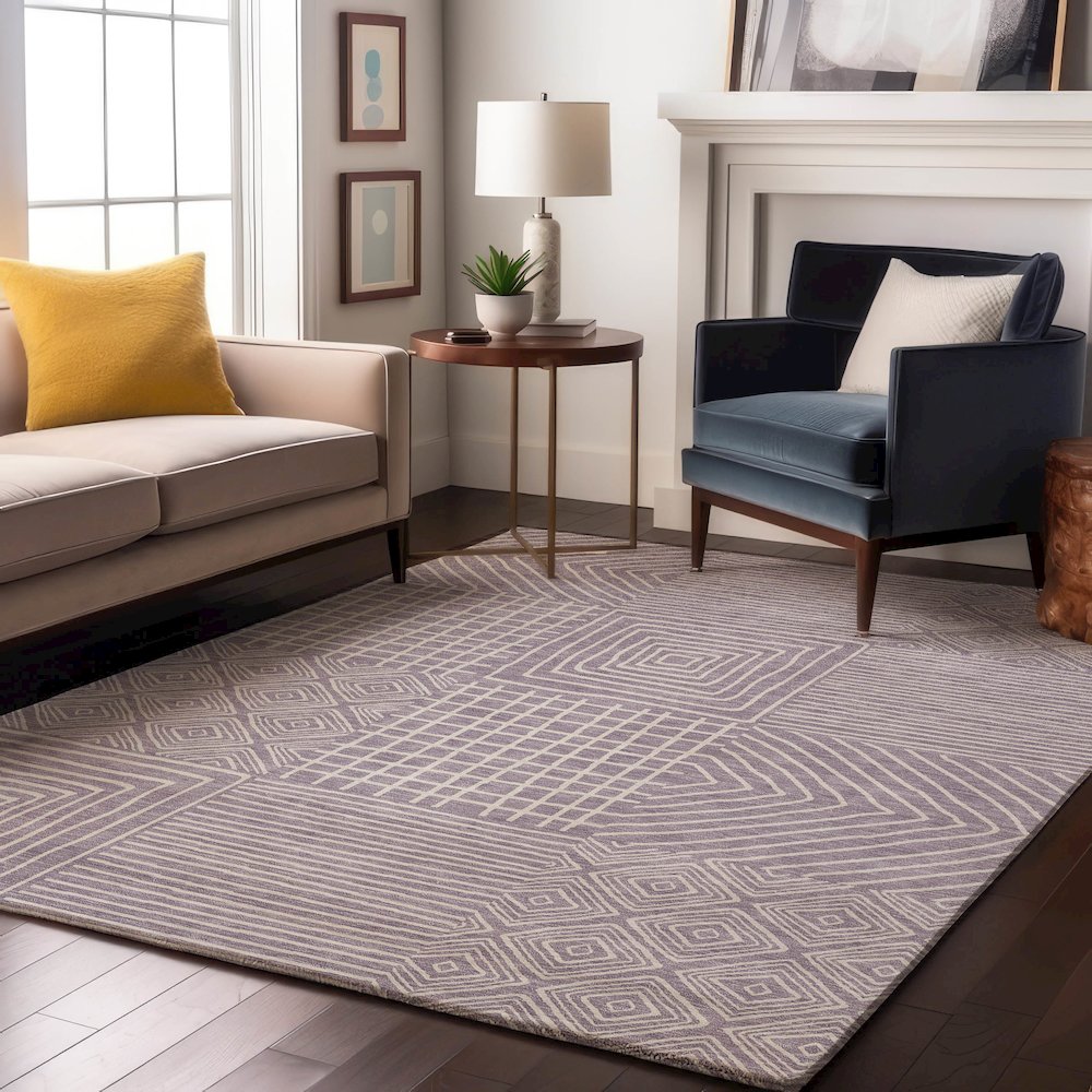 Premium Machine Washable Mayfield AMF1044 Lavender 10' x 14' Rug. Picture 5
