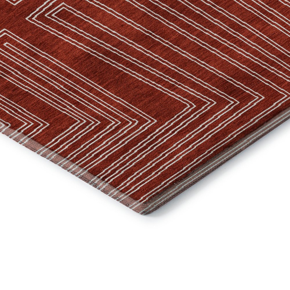 Premium Machine Washable Mayfield AMF1045 Red 8' x 8' Round Rug. Picture 3