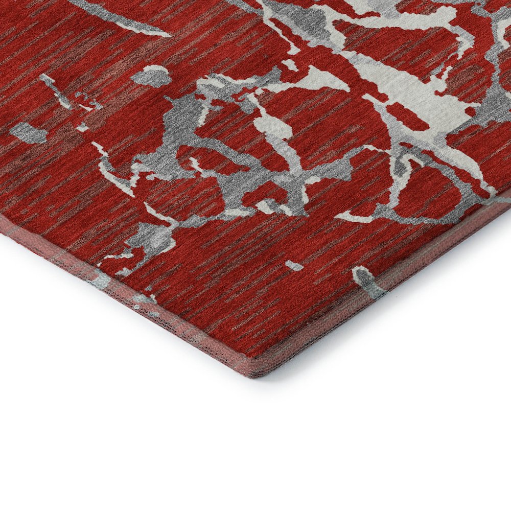 Premium Machine Washable Mayfield AMF1046 Red 8' x 8' Round Rug. Picture 3