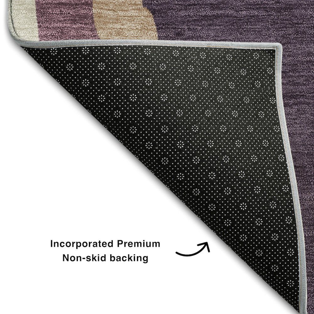Premium Machine Washable Mayfield AMF1047 Plum 8' x 8' Round Rug. Picture 2