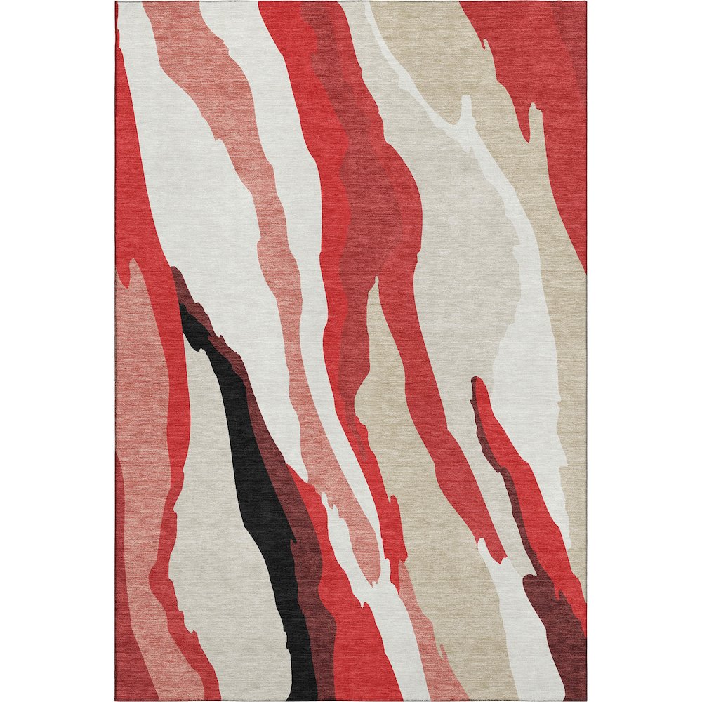 Premium Machine Washable Mayfield AMF1047 Red 10' x 14' Rug. Picture 1