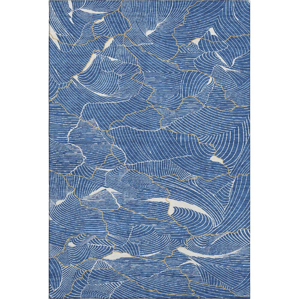 Premium Machine Washable Mayfield AMF1048 Blue 10' x 14' Rug. Picture 1