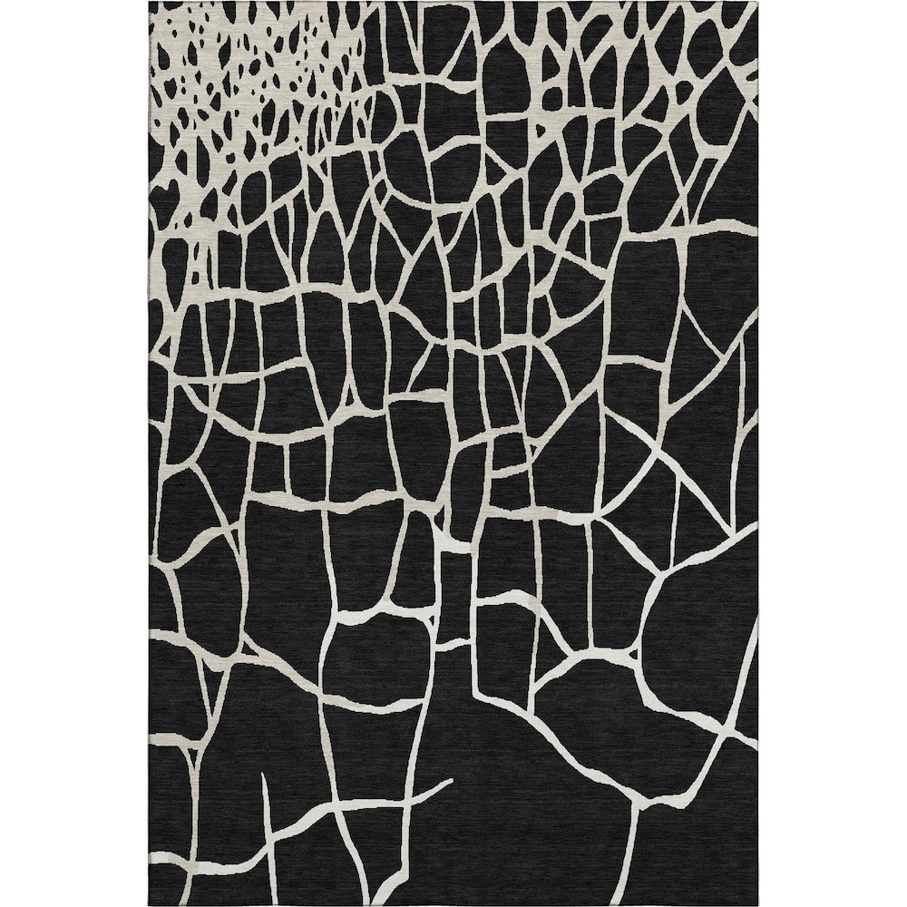 Premium Machine Washable Mayfield AMF1049 Black 10' x 14' Rug. Picture 1