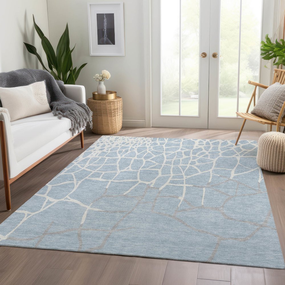 Premium Machine Washable Mayfield AMF1049 Sky 10' x 14' Rug. Picture 6