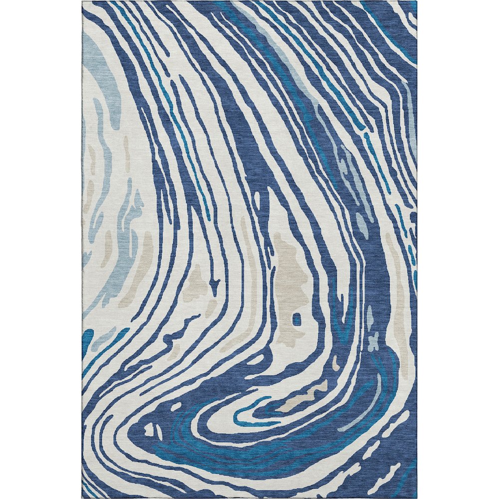 Premium Machine Washable Mayfield AMF1051 Navy 10' x 14' Rug. Picture 1