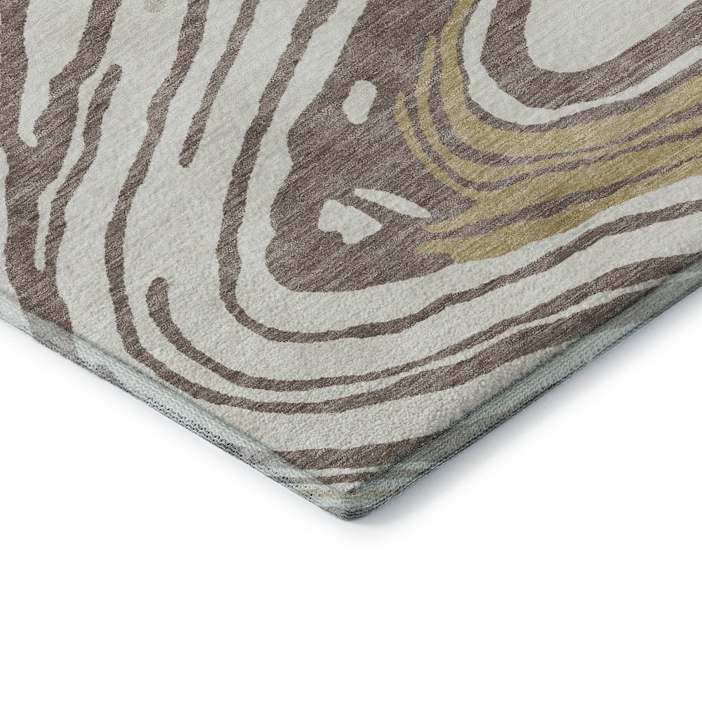 Premium Machine Washable Mayfield AMF1051 Taupe 8' x 8' Round Rug. Picture 3