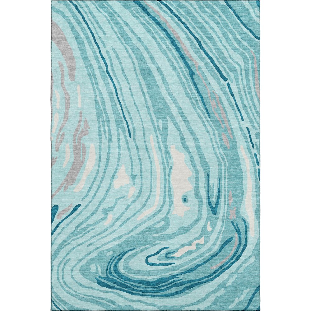 Premium Machine Washable Mayfield AMF1051 Turquoise 10' x 14' Rug. Picture 1