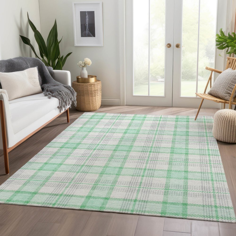 Premium Machine Washable Mayfield AMF1052 Seafoam 10' x 14' Rug. Picture 6