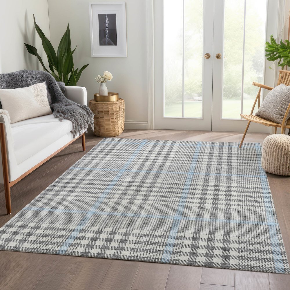 Premium Machine Washable Mayfield AMF1054 Gray 10' x 14' Rug. Picture 6