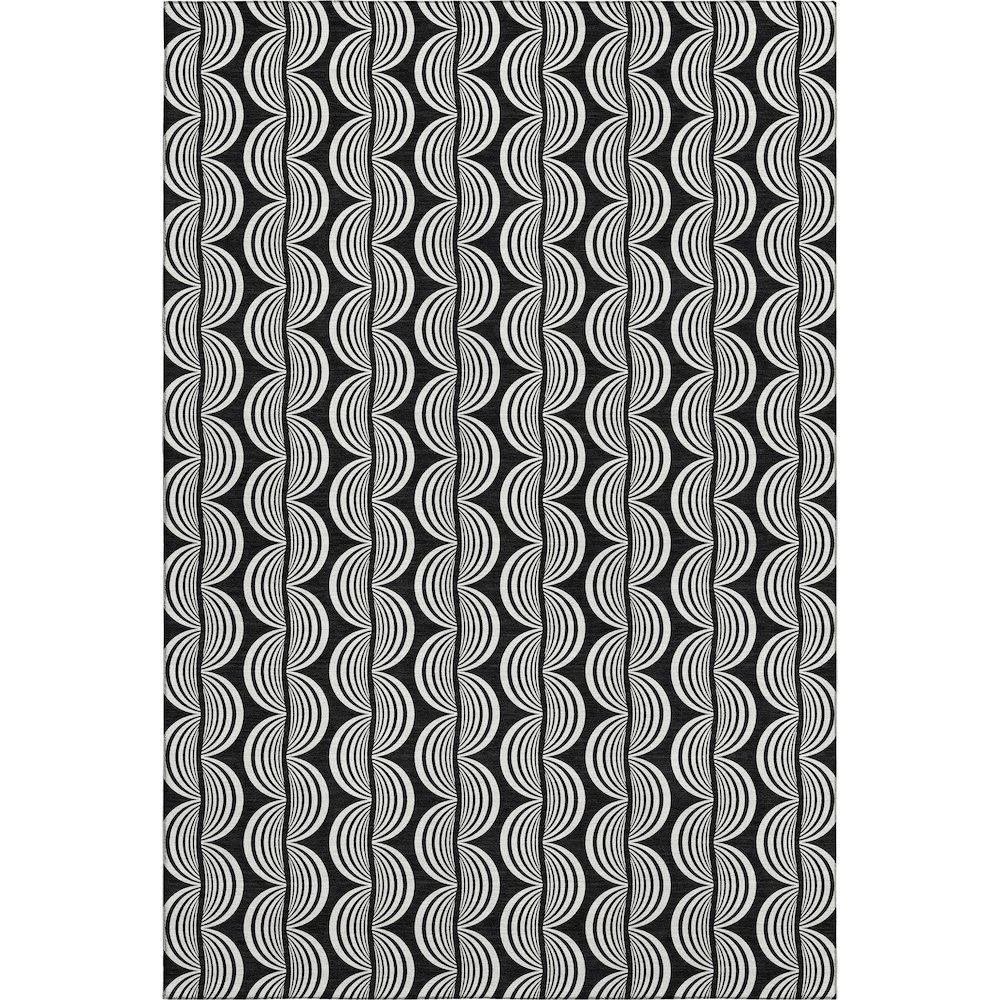 Premium Machine Washable Mayfield AMF1055 Black 10' x 14' Rug. Picture 1