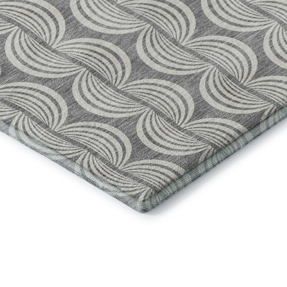 Premium Machine Washable Mayfield AMF1055 Gray 8' x 8' Round Rug. Picture 3