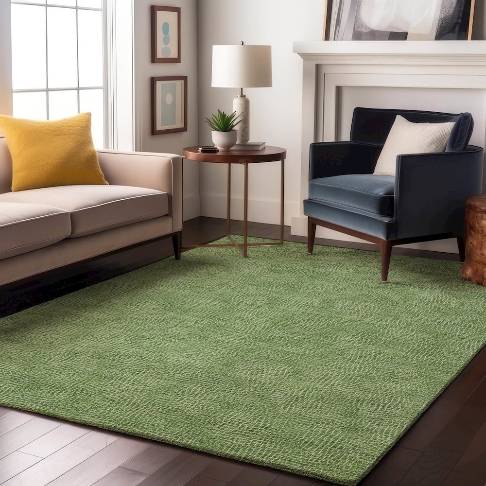 Premium Machine Washable Mayfield AMF1057 Green 10' x 14' Rug. Picture 5