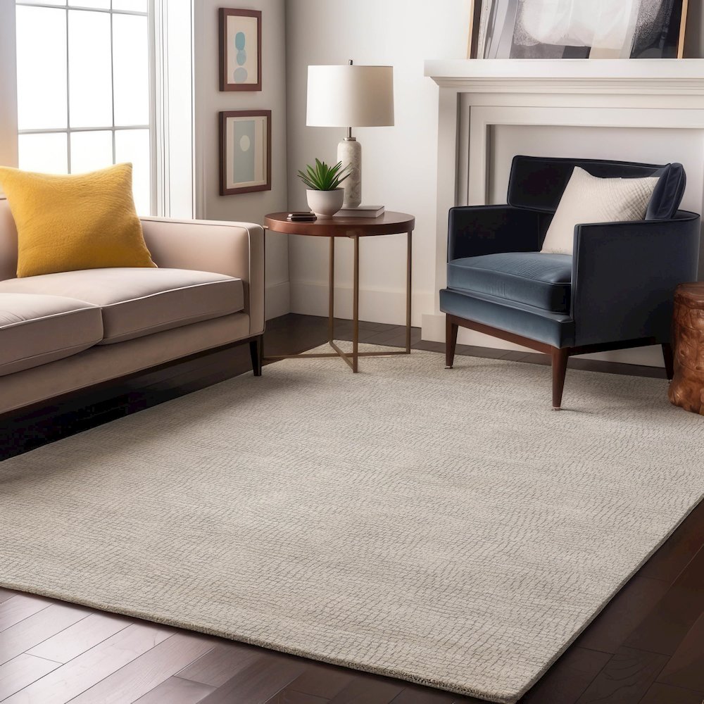 Premium Machine Washable Mayfield AMF1058 Silver 10' x 14' Rug. Picture 5