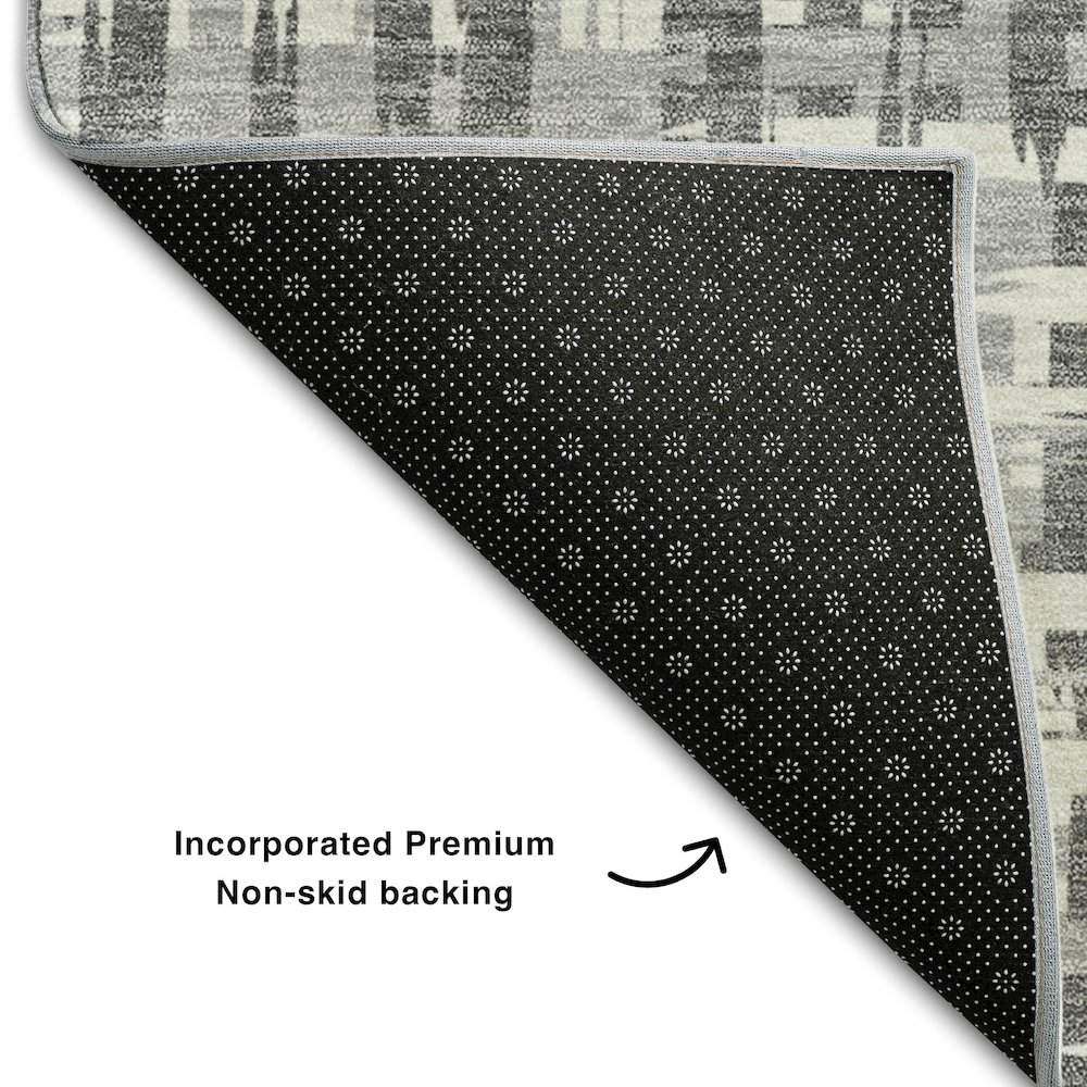 Premium Machine Washable Mayfield AMF1059 Gray 8' x 8' Round Rug. Picture 2