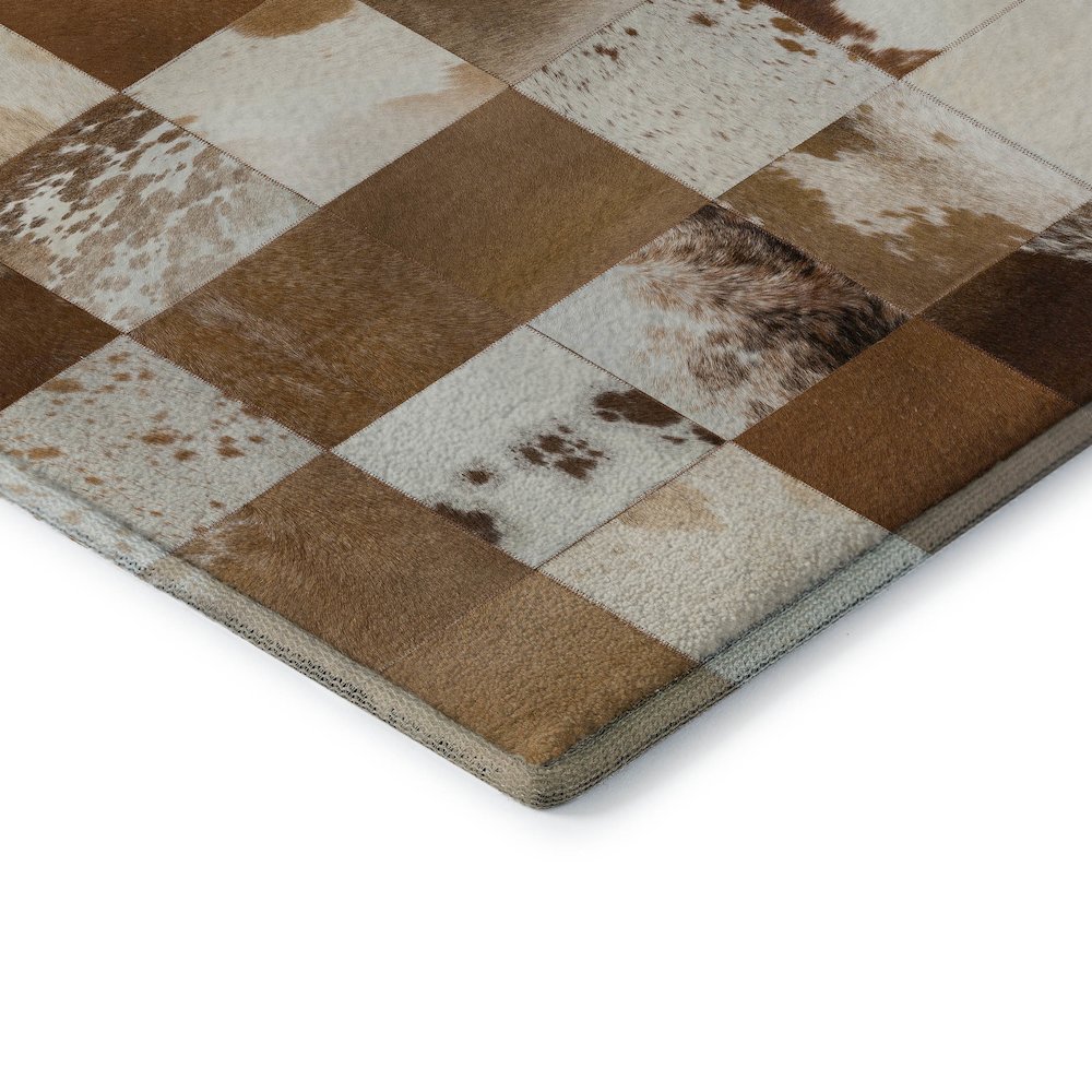 Premium Machine Washable Mayfield  Brown 8' x 8' Round Rug. Picture 3