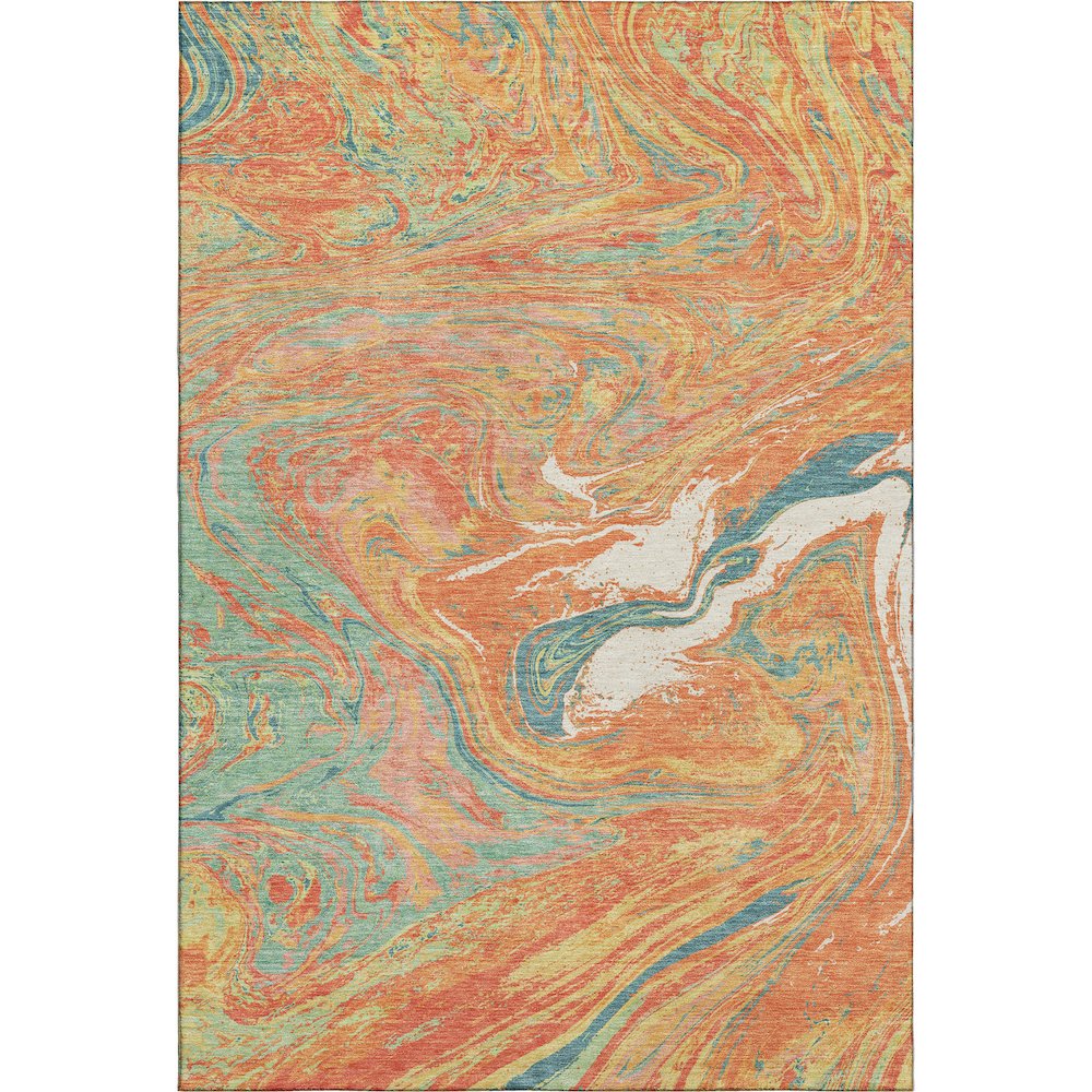Premium Machine Washable Mayfield AMF1061 Orange 10' x 14' Rug. Picture 1