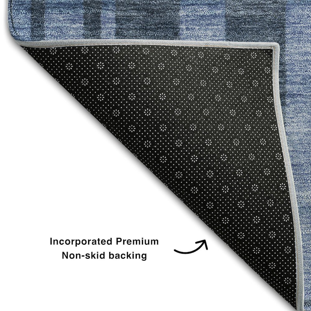 Premium Machine Washable Mayfield AMF1063 Navy 8' x 8' Round Rug. Picture 2