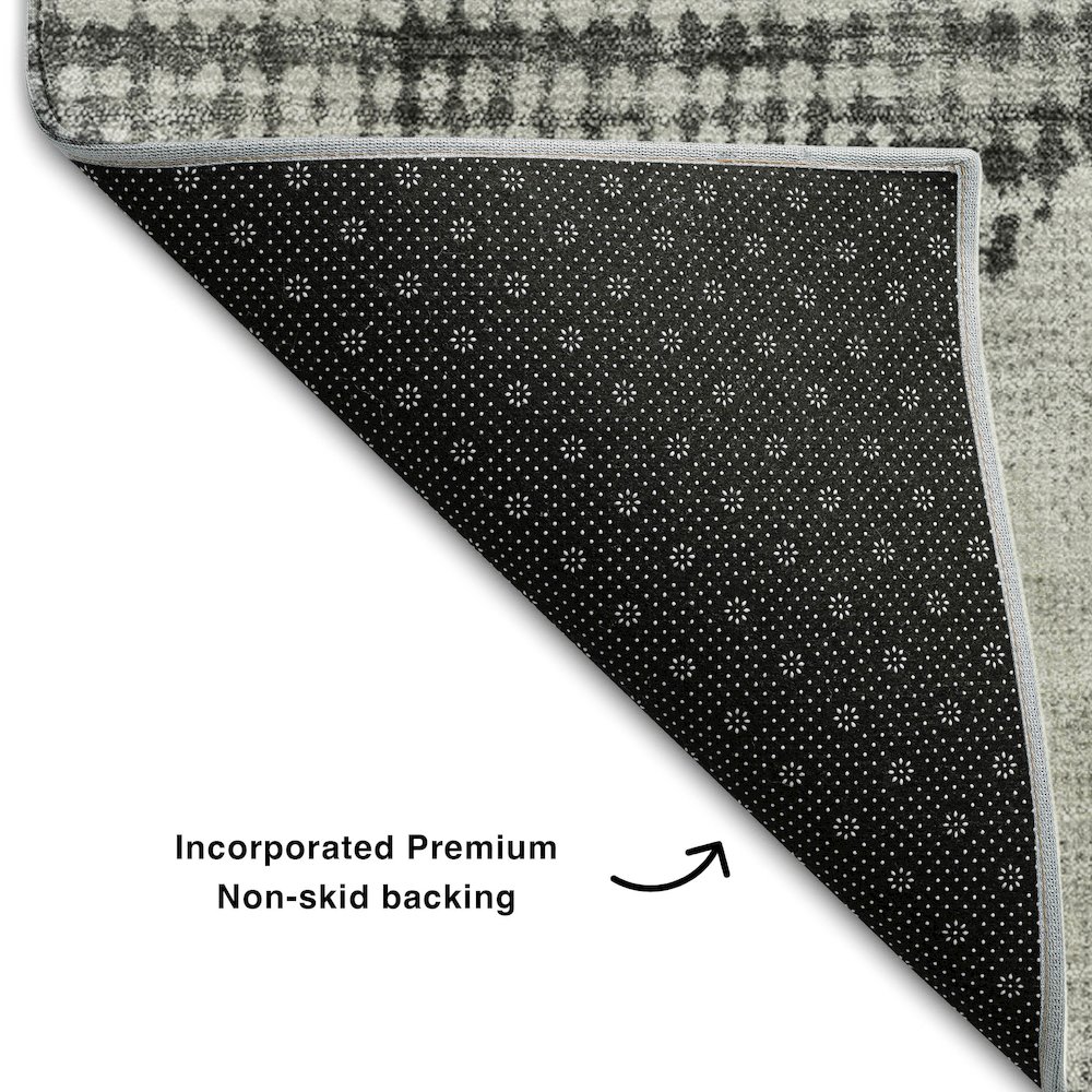 Premium Machine Washable Mayfield AMF1065 Gray 8' x 8' Round Rug. Picture 2