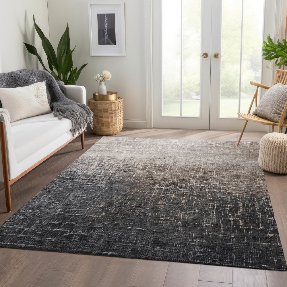 Premium Machine Washable Mayfield AMF1066 Khaki 10' x 14' Rug. Picture 6
