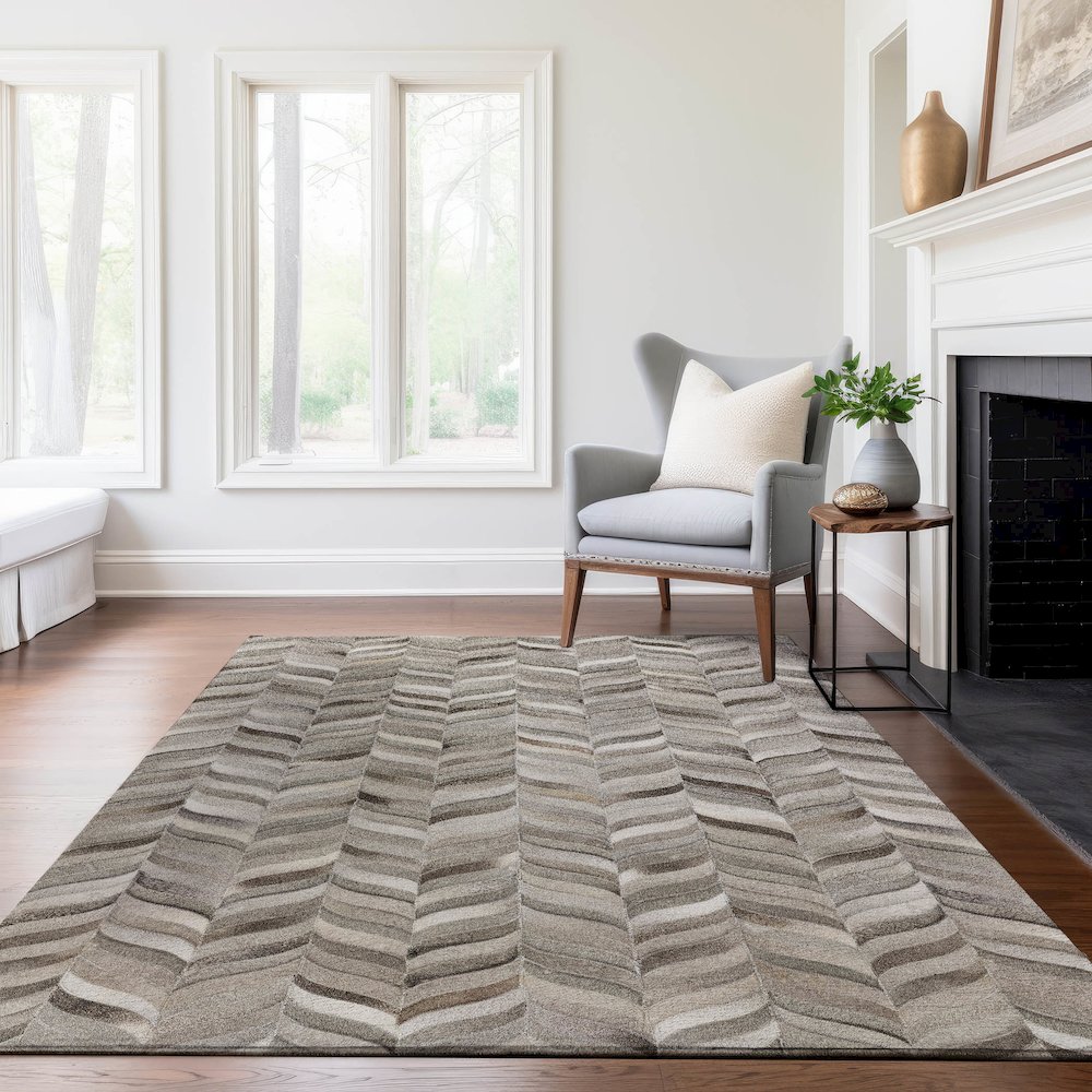 Premium Machine Washable Mayfield  Gray 10' x 14' Rug. Picture 6