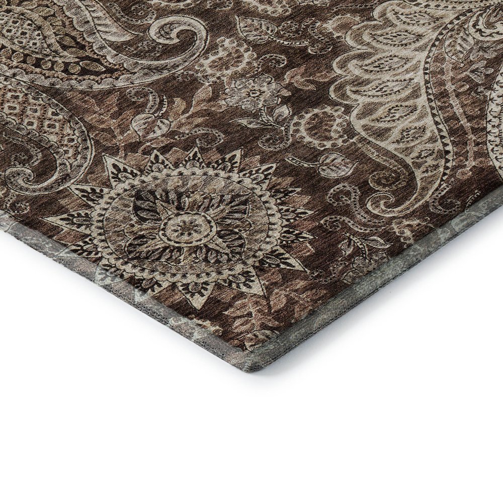 Premium Machine Washable Mayfield AMF1078 Brown 8' x 8' Round Rug. Picture 3