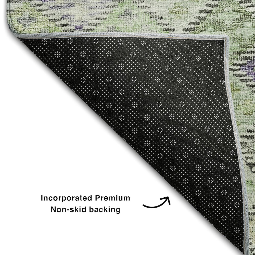 Premium Machine Washable Mayfield AMF1081 Green 8' x 8' Round Rug. Picture 2