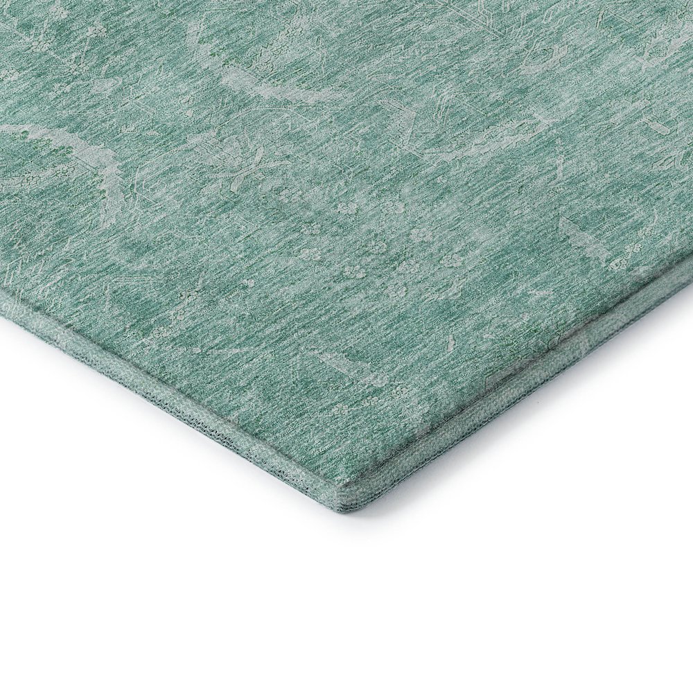 Premium Machine Washable Mayfield AMF1083 Aqua 8' x 8' Round Rug. Picture 3