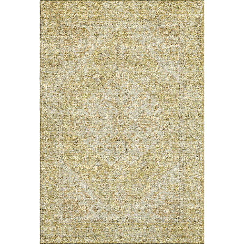 Premium Machine Washable Mayfield AMF1104 Gold 10' x 14' Rug. Picture 1