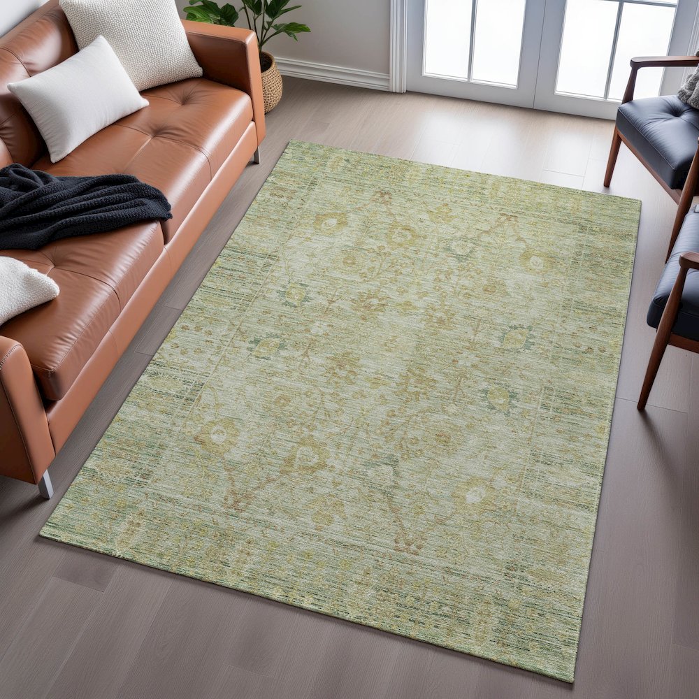 Premium Machine Washable Mayfield AMF1106 Sage 10' x 14' Rug. Picture 6