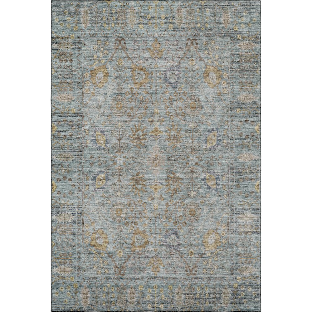 Premium Machine Washable Mayfield AMF1106 Teal 10' x 14' Rug. Picture 1