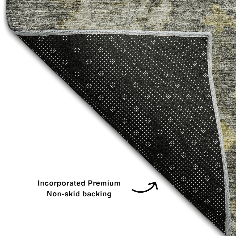 Premium Machine Washable Mayfield AMF1108 Gray 8' x 8' Round Rug. Picture 2