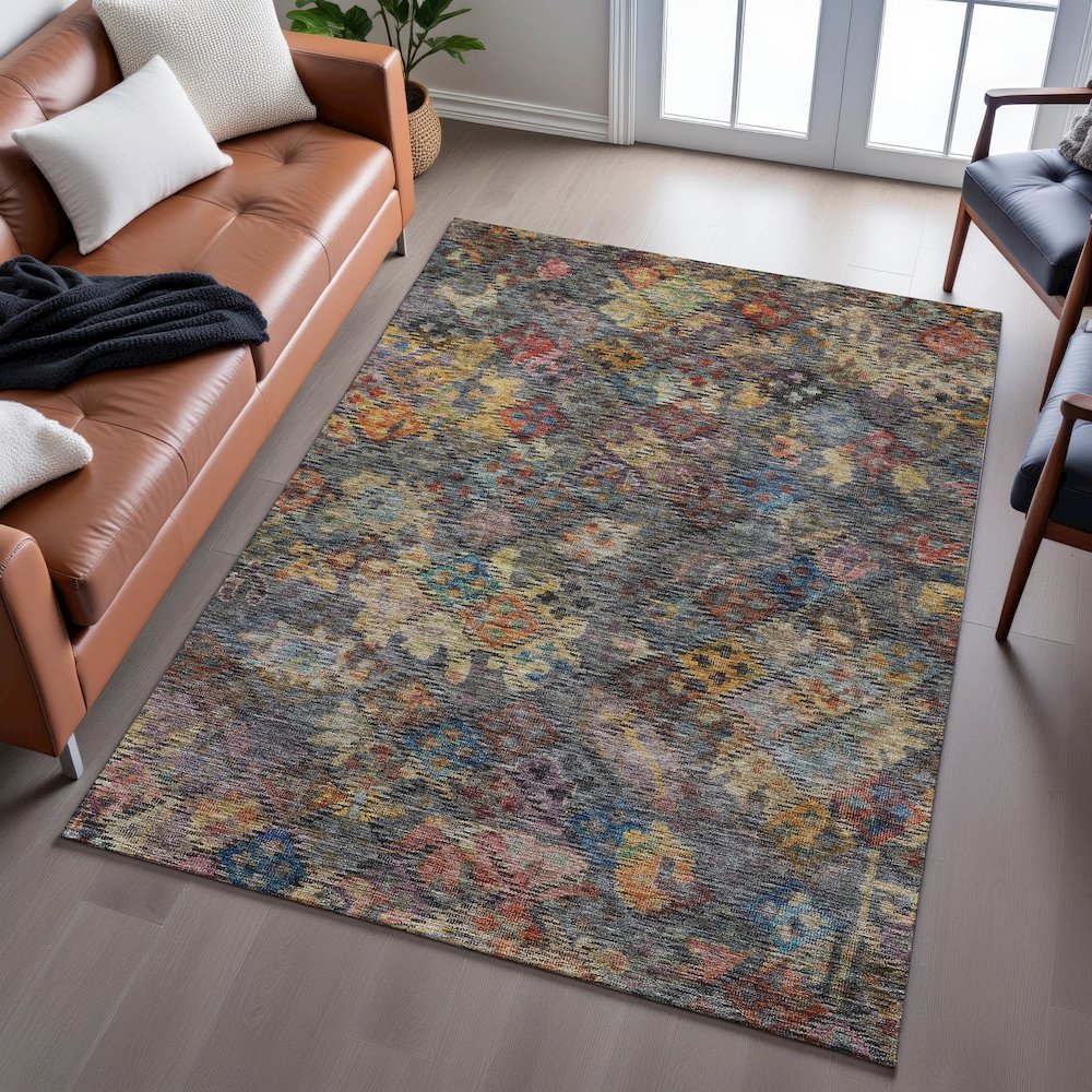 Premium Machine Washable Mayfield AMF1109 Gray 10' x 14' Rug. Picture 6