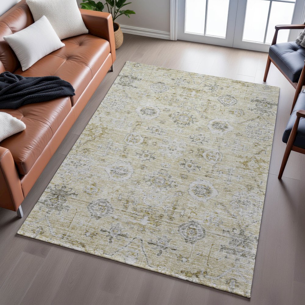 Premium Machine Washable Mayfield AMF1110 Beige 10' x 14' Rug. Picture 6