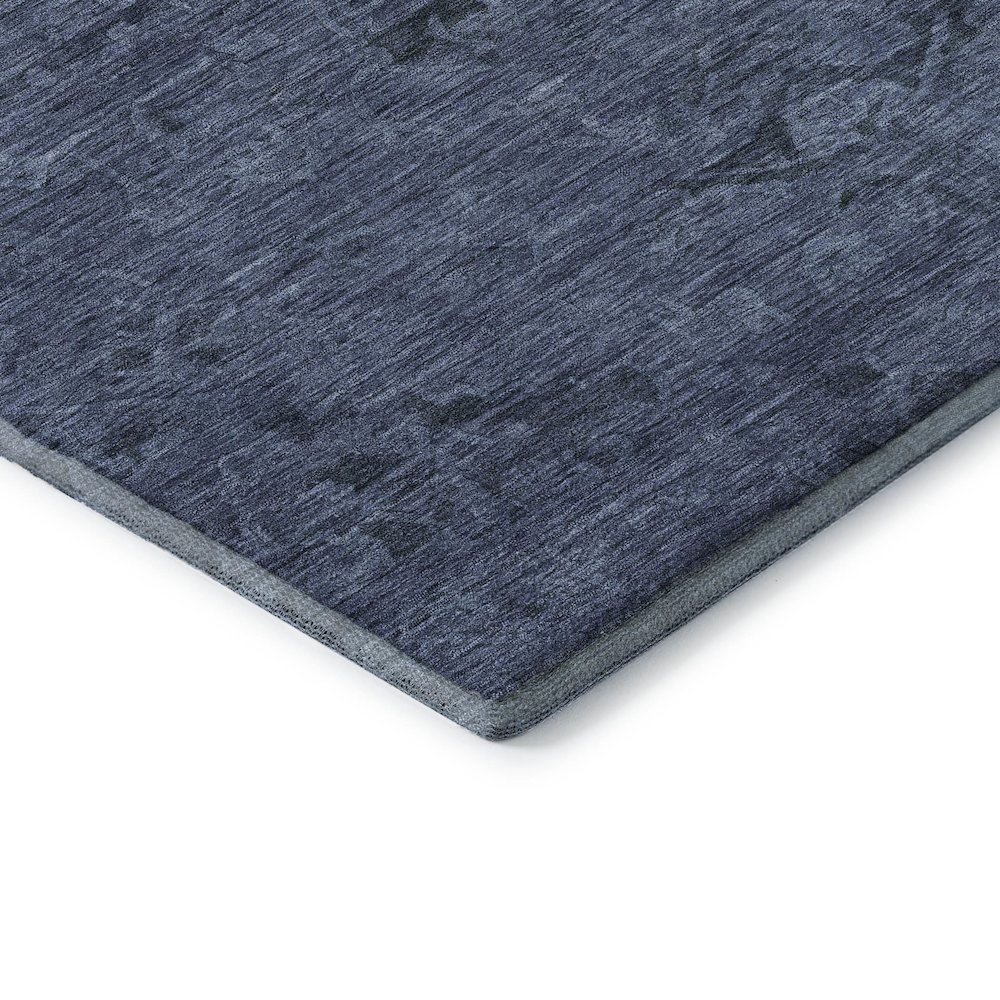 Premium Machine Washable Mayfield AMF1111 Navy 8' x 8' Round Rug. Picture 3
