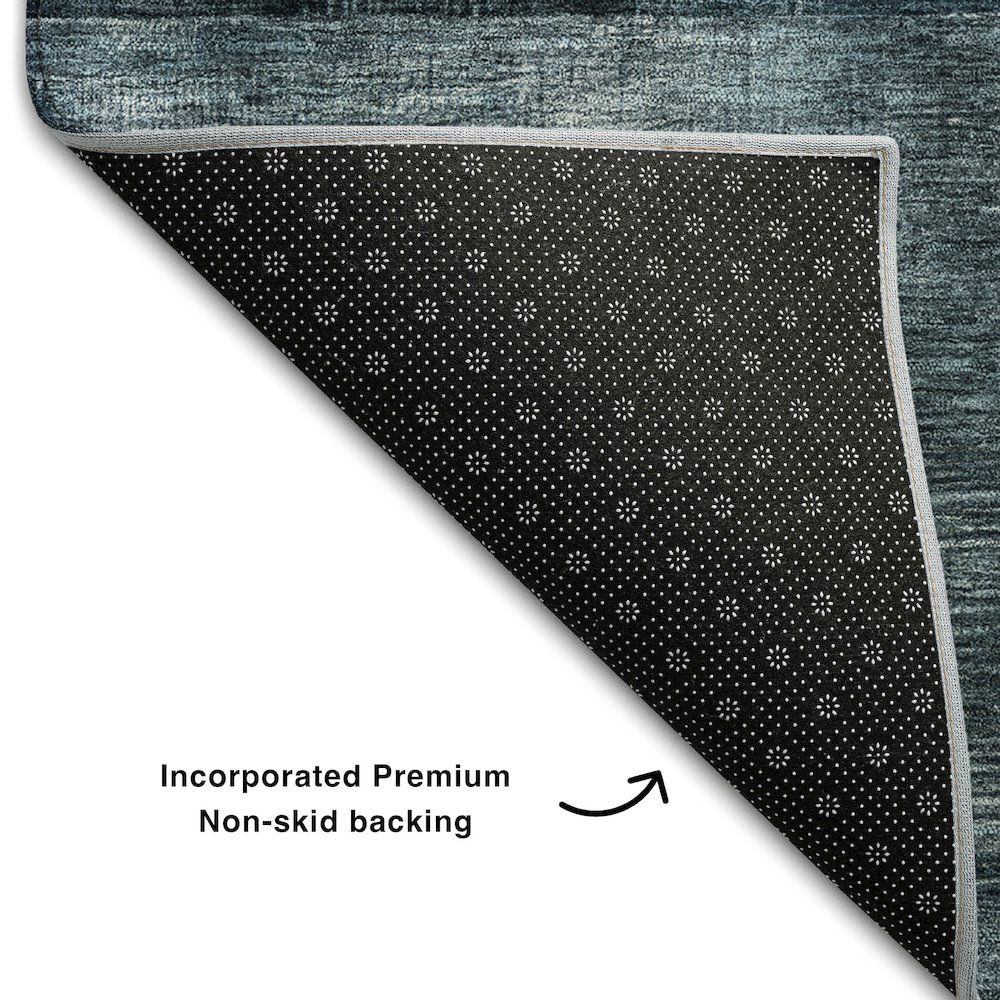 Premium Machine Washable Mayfield AMF1114 Teal 8' x 8' Round Rug. Picture 2