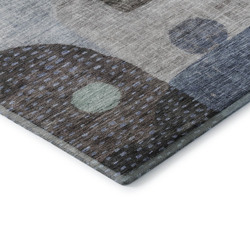 Premium Machine Washable Mayfield AMF1117 Blue 8' x 8' Round Rug. Picture 3