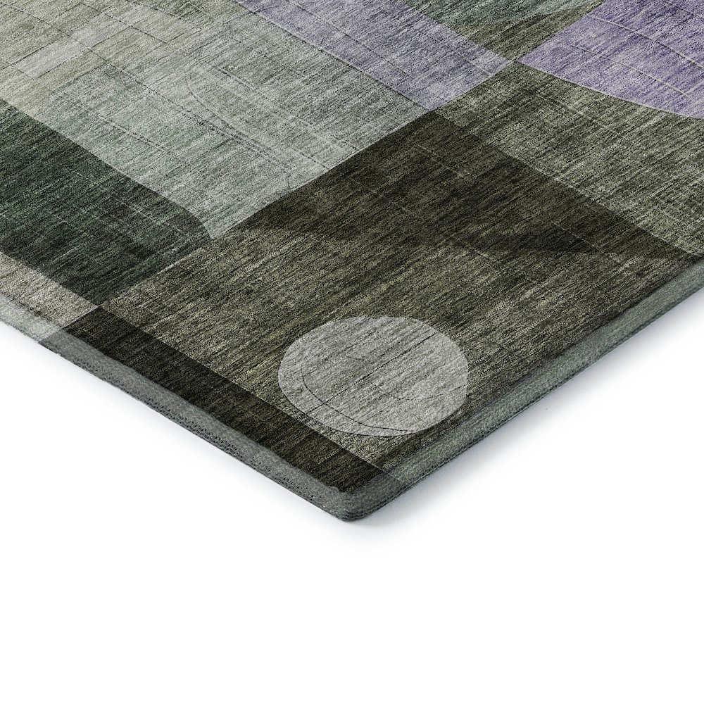 Premium Machine Washable Mayfield AMF1117 Olive 8' x 8' Round Rug. Picture 3