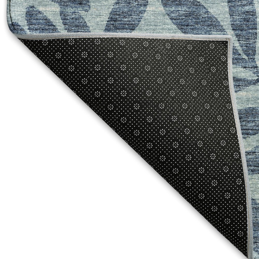 Premium Machine Washable Mayfield  Blue 8' x 8' Round Rug. Picture 2