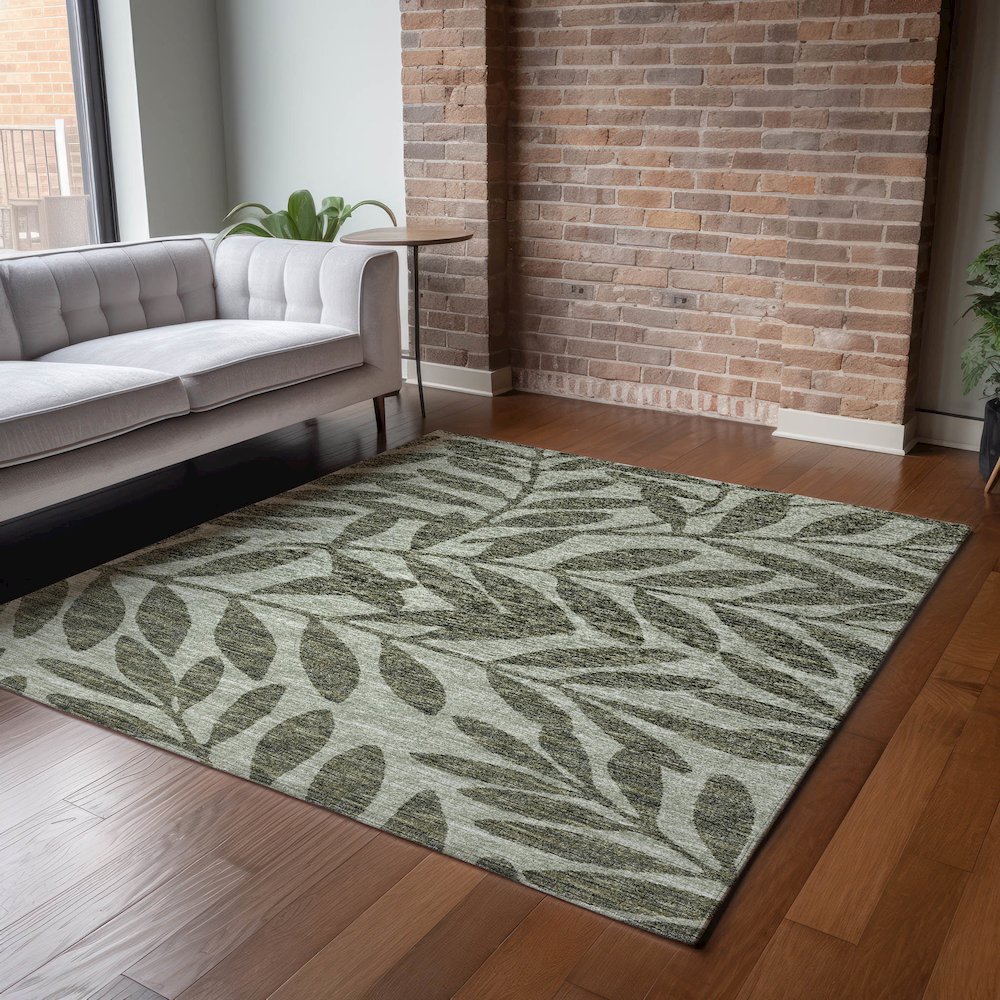 Premium Machine Washable Mayfield  Green 10' x 14' Rug. Picture 6