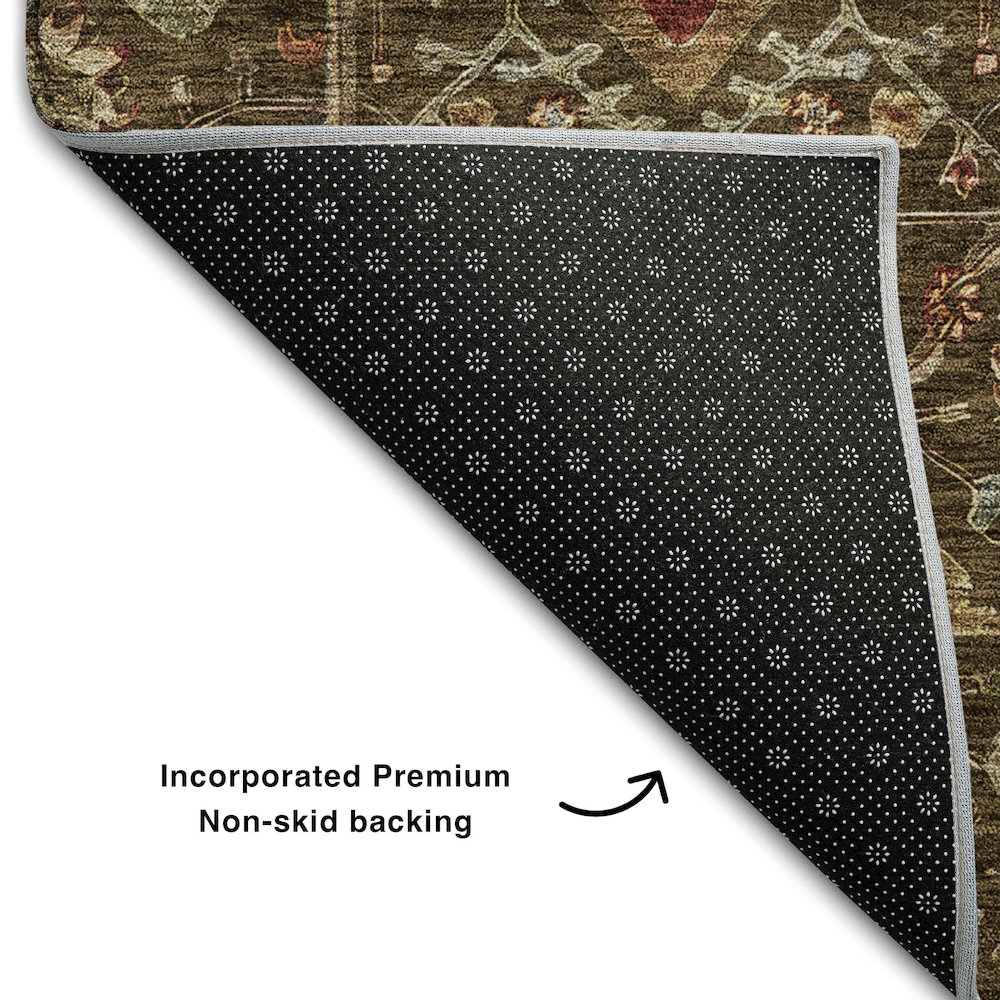 Premium Machine Washable Mayfield AMF1130 Chocolate 8' x 8' Round Rug. Picture 2
