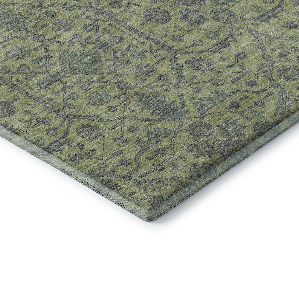 Premium Machine Washable Mayfield AMF1131 Lime 8' x 8' Round Rug. Picture 3