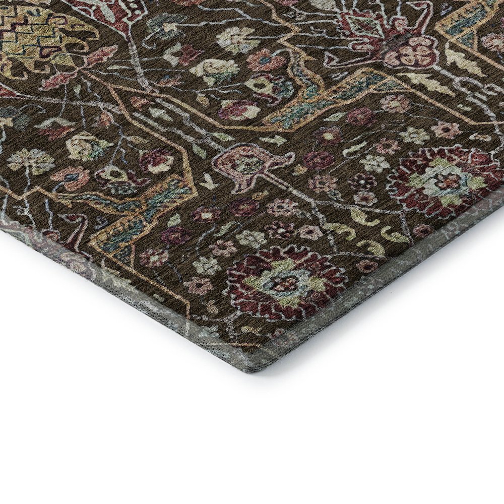 Premium Machine Washable Mayfield AMF1132 Chocolate 8' x 8' Round Rug. Picture 3
