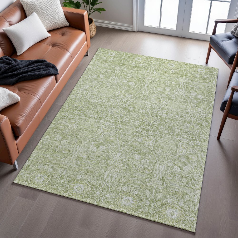 Premium Machine Washable Mayfield AMF1133 Aloe 10' x 14' Rug. Picture 6