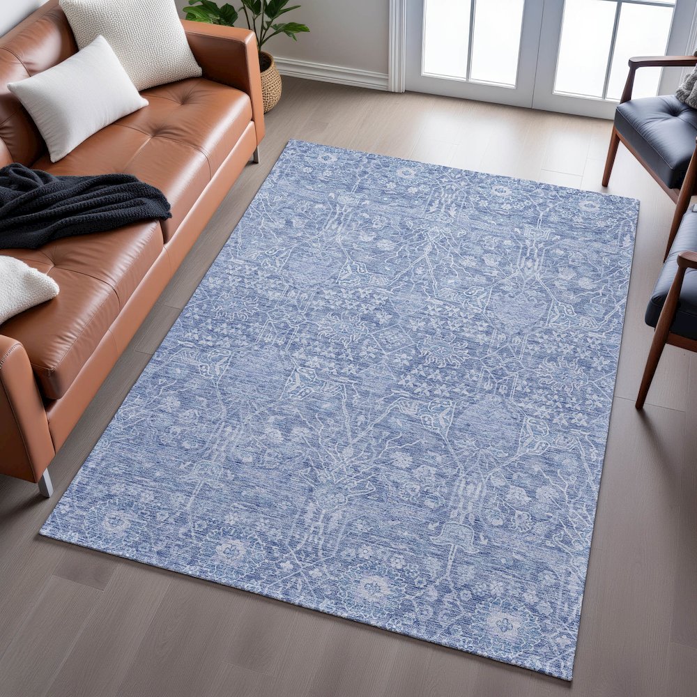 Premium Machine Washable Mayfield AMF1133 Denim 10' x 14' Rug. Picture 6
