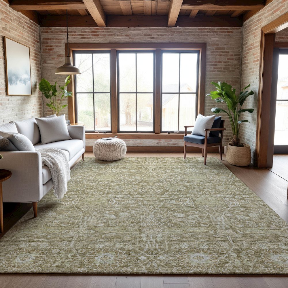 Premium Machine Washable Mayfield AMF1133 Taupe 10' x 14' Rug. Picture 5