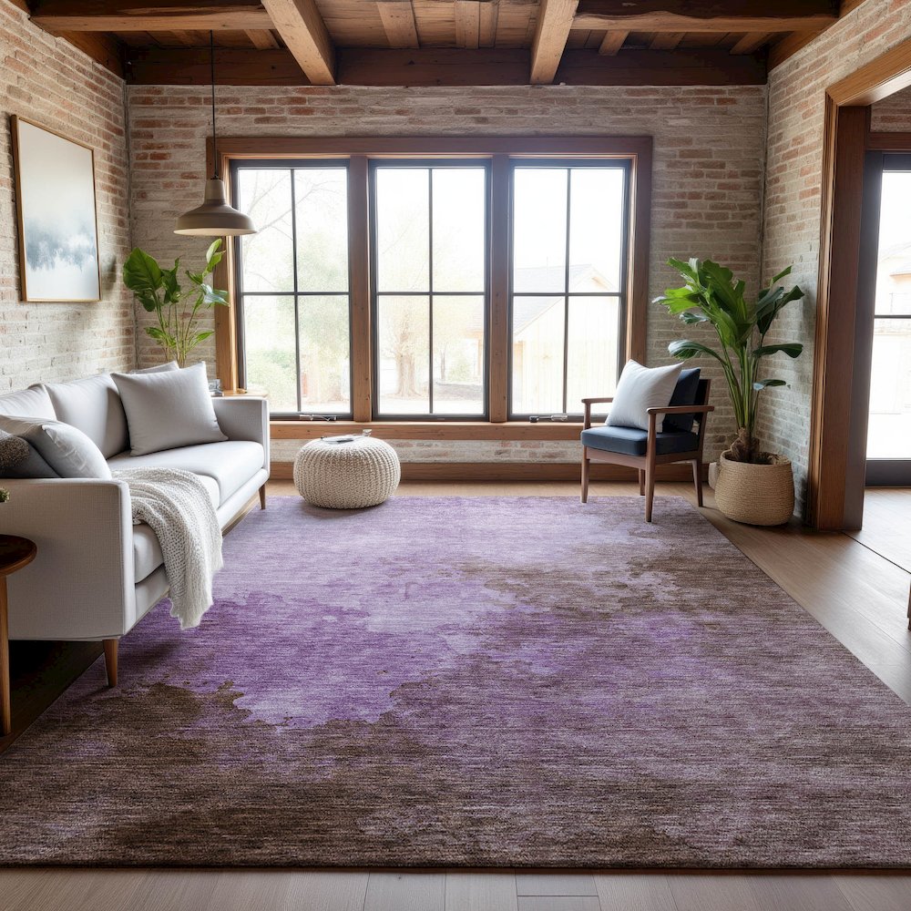 Premium Machine Washable Mayfield AMF1138 Lavender 10' x 14' Rug. Picture 5